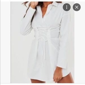 NWT: misguided lace up shirt dress